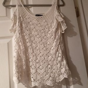 White off the shoulder lace blouse